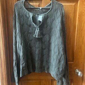 Maurices sage green Knit Sweater with Unique Pattern
